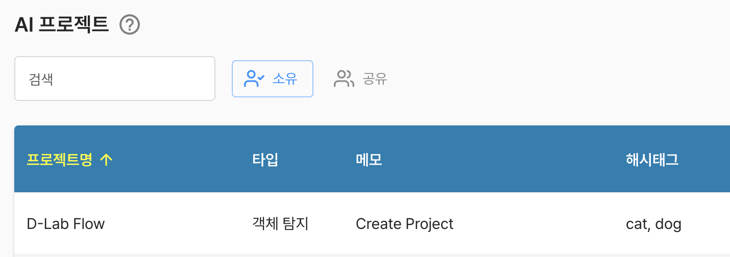 AI 프로젝트 리스트